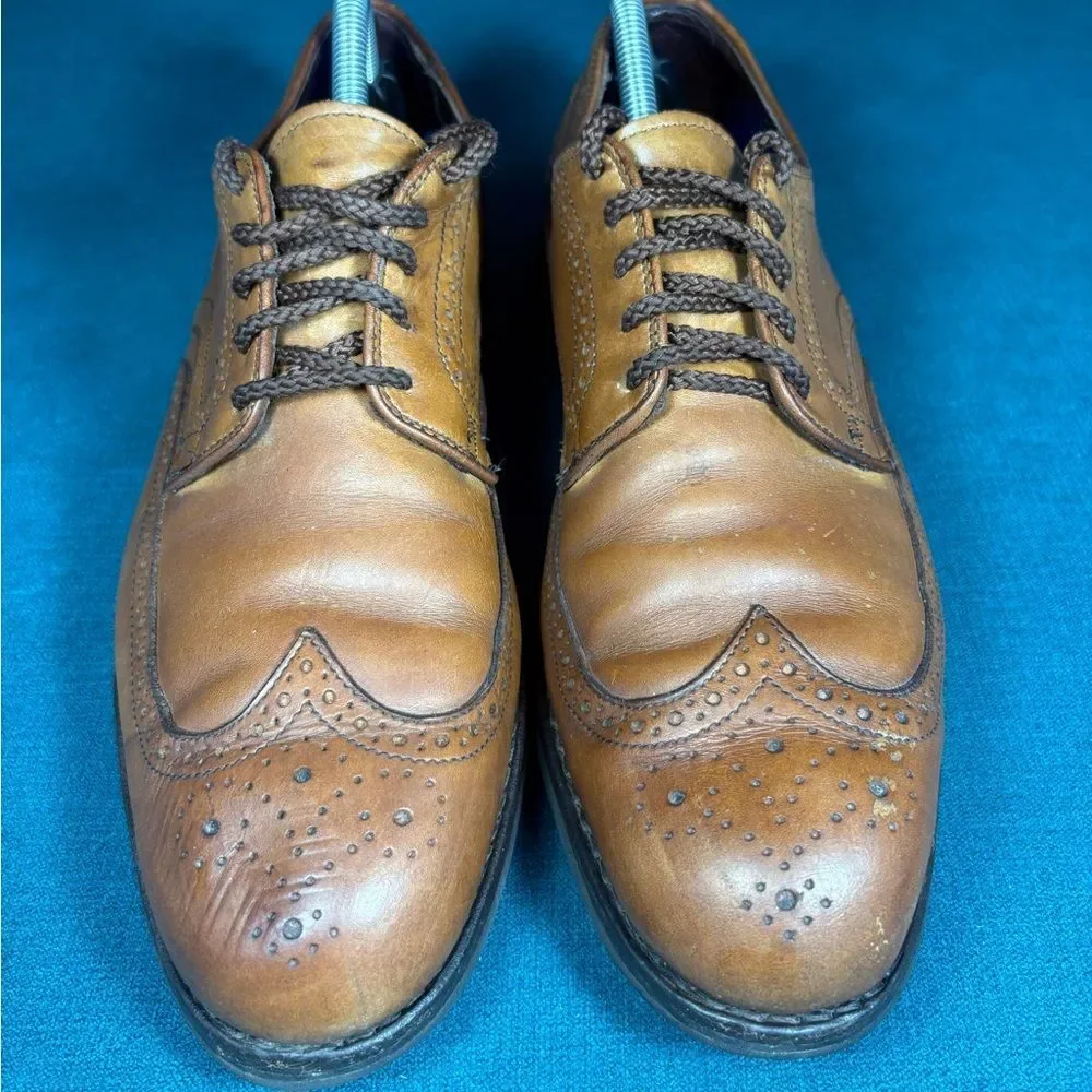 Allen Edmonds Strand Wingtip Oxford Brown Leather Dress Shoes Men’s 10.5 B USA
